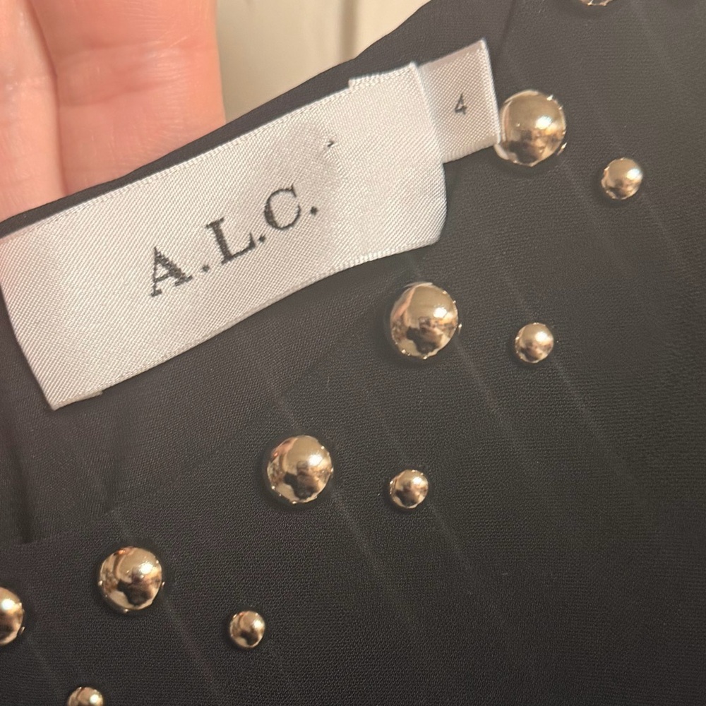 NWOT A.L.C. Taraji Black Silver Studded Mini Dress - Picture 4 of 6